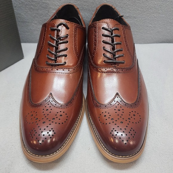 Stacy Adams Wingtip Oxford Cognac Brown Leather Brogue Mens 7.5M 25064-221 main image 6